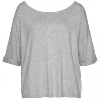 Vivance Beidseitig Tragbarer Kurzarmpullover Damen Grau-Meliert Gr. 44/46