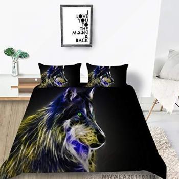 AMFG Wolf Series Bedding Set 3D Print Cool Lifelike Fashionable Patterns Duvet Cover Set