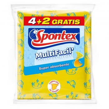 Spontex EasyClean Pack – 6 Soft Yellow Cloths for Multiple Uses