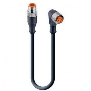 Belden 29498-1 M12 Sensor/Actuator Connector, 1.00 m, 5-Pin, Straight Plug and Right Angle Socket
