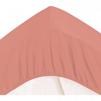 Housse de couette drap-housse grand bonnet 180x200x32, couleur orange poterie