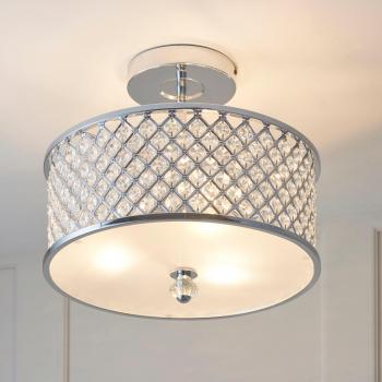 Savoy House Hudson 3 Light Flush Mounted Ceiling Light with Clear Crystals and Oil Rubbed Bronze Finish