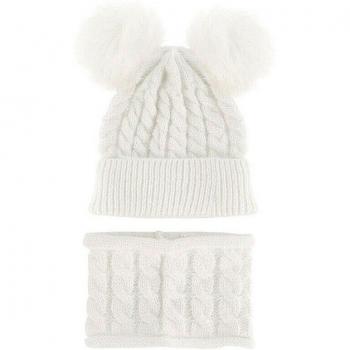 Coffret Pom-Pom d'hiver pour enfants – Bonnet, chapeau et écharpe assortis