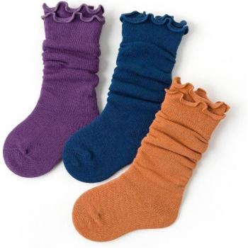 Calcetines de rodilla para niña, 3 pares, algodón, estilo coreano, color sólido, talla 1-5T, perfectos para primavera y otoño
