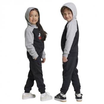 Chándal Adidas Kids Big Logo Fleece Gris Negro