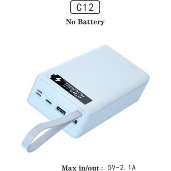 Dual USB Power Bank Case with Hand Strap and Quick Wireless Charging