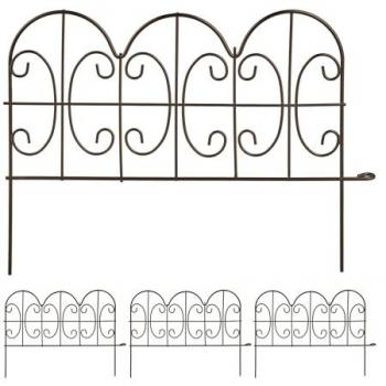 Relaxdays Bronze Plug-in Garden Fence