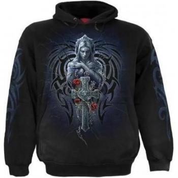 Unisex Kapuzenpullover Trauernder Engel S schwarz