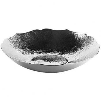 Metallvase LOSONE, vernickelt, 25 cm hoch, 25 cm Durchmesser