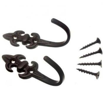 Decorative Fleur de Lys Curtain Tie Hold Back Hooks