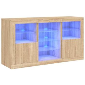 Buffet Cassettiera Sonoma MARRONE 123x37x67cm, Sistema di Illuminazione LED