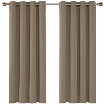 Deconovo Ösenvorhang Blickdicht Verdunkelung 180x140cm Taupe 2er Set