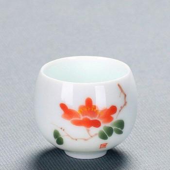 65ml White Porcelain Teacup for Travel