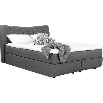 Hailey Boxspring INOSIGN – neues Kopfteil aus weichem Polster, Grau, 167 × 222 cm