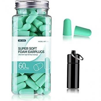 Wowteech Soft Foam Earplugs, 60 Pairs, Aluminum Carry Case, Elegant Purple