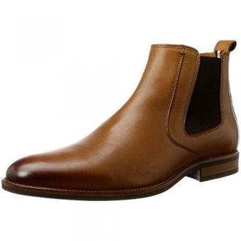 Botas de Hombre Tommy Hilfiger, Chelsea de Cuero, Marrón (Winter Cognac), 42 EU