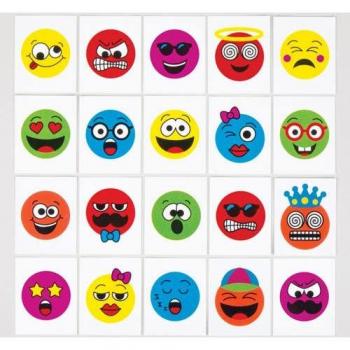 Funky Faces Temporary Tattoos (48 Tattoos, Easy Apply & Removal)