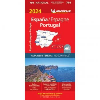 Espagne/Portugal 794 Indechirable24: wegenkaart Schaal 1 : 1.000.000 (Nationale kaarten Michelin)