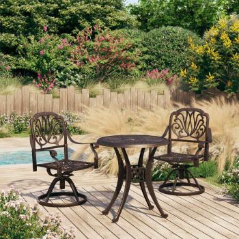 Set Bistrot 3 pz in Alluminio Pressofuso Bronzo