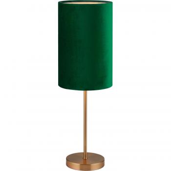Dark Green Velvet with Gold Finish Lamp