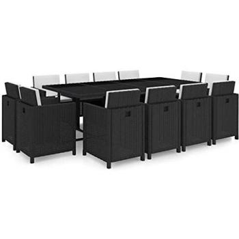 VidaXL Set da Pranzo Esterno 13 pz con Cuscini in Polyrattan