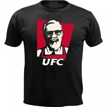 Red KFC Conor McGregor UFC Funny Men's T-Shirt Comic Design Birthday Gift Sport Boxing (Small, Black)