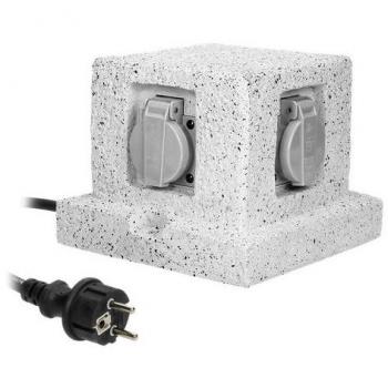 Orno Prise de Jardin 4 Sorties IP44 avec Fonction Automatique Crépusculaire