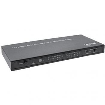 InLine® HDMI Matrix Switch elettronico 4 ingressi su 2 uscite 4K2K FullHD 3D