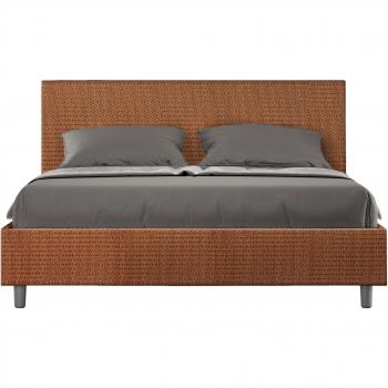 Cama 160x190 Naranja Laberinto – Contenedor Doble Tapizado