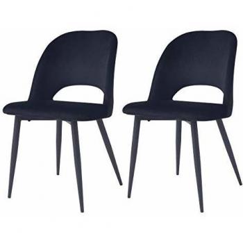 Sillas Retro Noir con Patas Metálicas