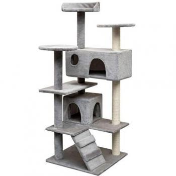 Griffoir arbre à chat 125 cm Gris