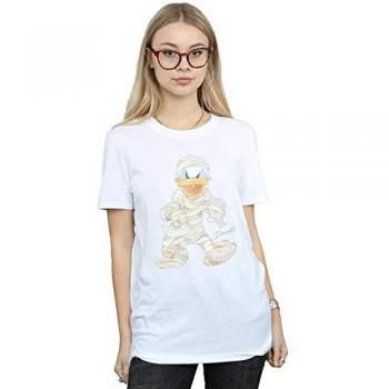 Mummy Donald Duck Boyfriend Cotton Top for Women – XL White
