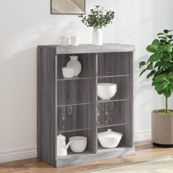 LED-Beleuchtetes Sideboard Sonoma Grau 81x37x100 cm