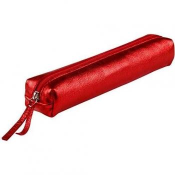 Leder-Schlampermäppchen Clairefontaine – 4 Stück – 2,5 × 19,5 cm – Rotes Design