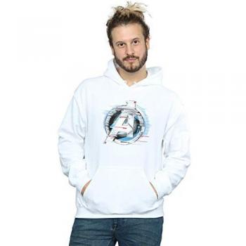 Veste hoodie Avengers Endgame Hommes L blanc, logo équipe Tech
