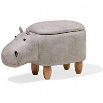 Beliani Hippo Hocker für Kinder in Hellgrau