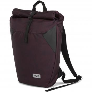 AEVOR Urban Rolltop Backpack – 18 L, Schwarz mit Palm‑Red‑Akzent