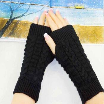 Weiche Twist-Fingerhandschuhe für Männer & Frauen – Kurzarm, dick, winterfest