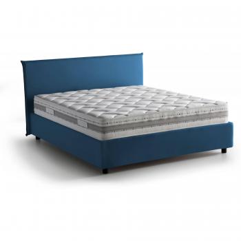 Matrimonio Beata – Letto Contenitore Blu, Rivestimento Tessuto, 140x190 cm