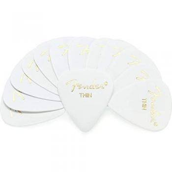 Fender 351 Shape White Thin Guitar Picks (12)