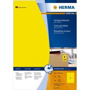 Etichette Adesione Permanente Gialle A4 210x297 mm 100 fogli