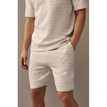 Mens Next Grey Zip‑Pockets Textured Jersey Short