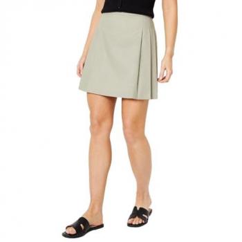 Khaki Linen Pleated Skirt – Women’s – UK 10