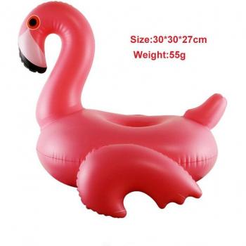Anneau de baignade gonflable flamant rose pour boissons
