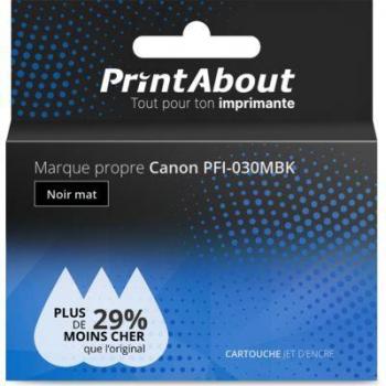 Cartouche de remplacement PrintAbout Canon PFI-030MBK – Noir Mat