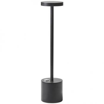 Lampada da Tavolo Senza Fili in Alluminio Nero per Interni ed Esterni Stile Moderno Lizandro