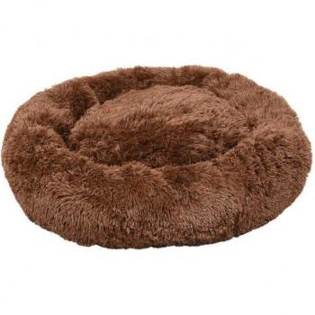 Katmand Flamingo Donut Ronde Pluche Mand Met Antislip Krembruin Ø70 cm