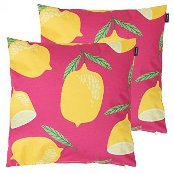Lemon Burst Patio Cushion Pair – Veeva Yellow, 43 cm x 43 cm