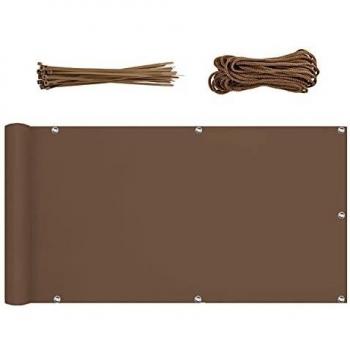 Balkon Sichtschutz 0.9 × 6 m – blickdicht & UV‑resistent (Braun)