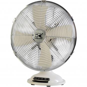 Kalorik Tischventilator TKG VT‑1021 – 3‑Stufen, Metallrahmen, Creme‑Weiß